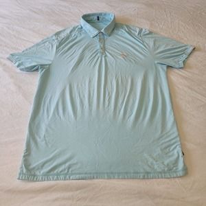 Tommy Bahama Polo Shirt Size Large Aqua Blue Island Zone Marlin Outdoors Mens